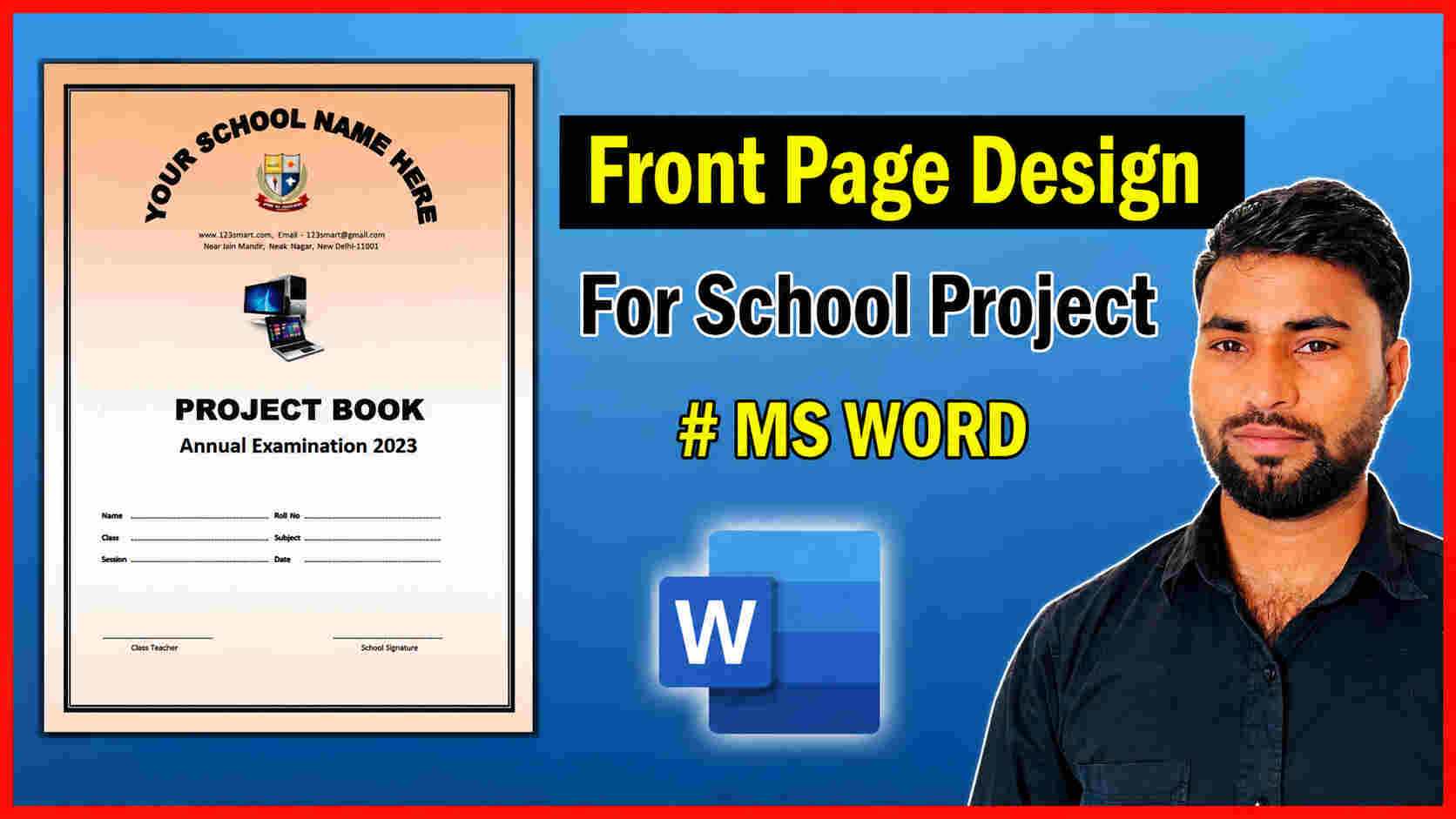 Front Page Design for School Project in Microsoft Word