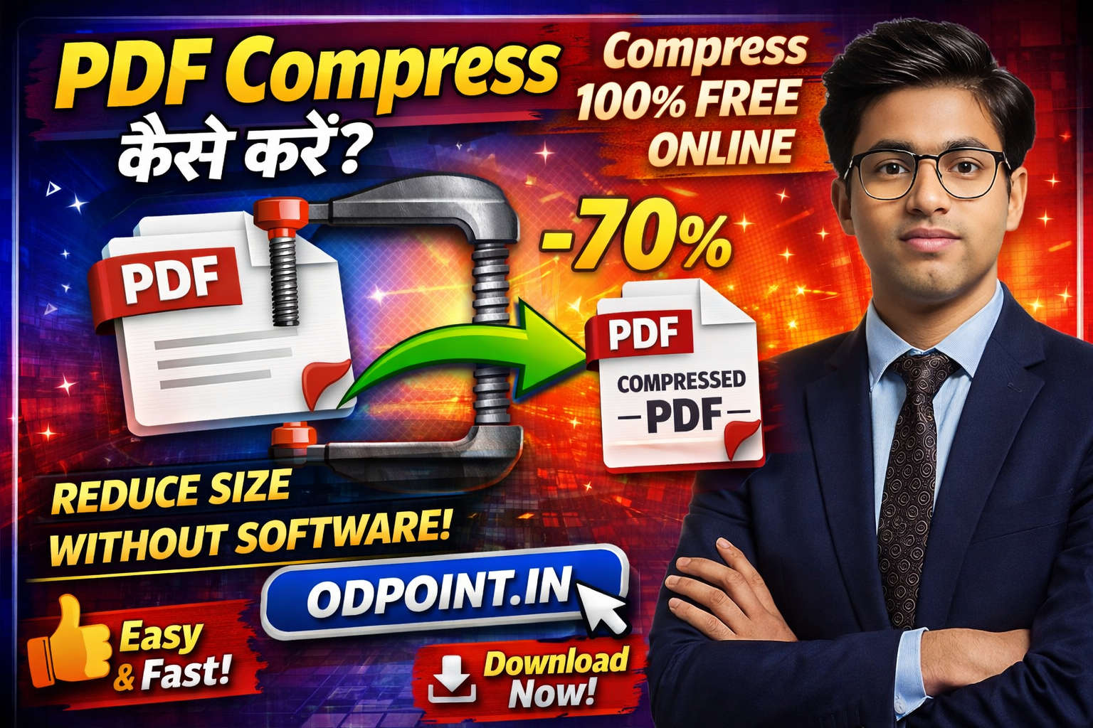 PDF Compress Kaise Kare Online Free (Without Quality Loss) – Step-by-Step Guide | ODPOINT
